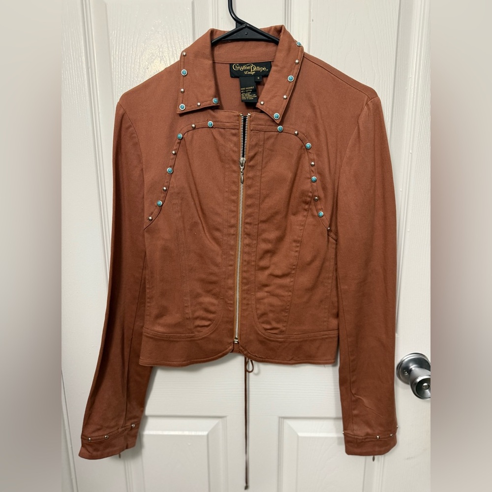 Copper Brown Studded Jacket